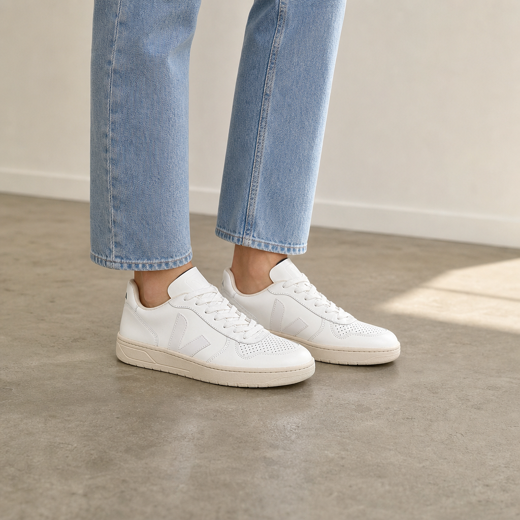 Veja — V-10 Cuir Blanc — photo 3
